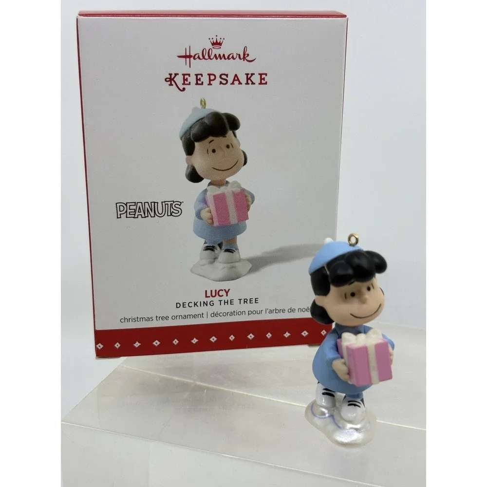 Hallmark Keepsake Peanuts LUCY‎ DECKING THE TREE 2015 Ornament Box